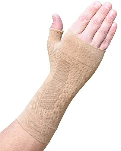 OrthoSleeve patentierte WS6 Kompressions-Handgelenkbandage (Single Sleeve) für Karpaltunnelsyndrom, Handgelenkschmerzen und Müdigkeit und Arthritis, Damen Unisex-Erwachsene, Natur, X-Large