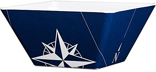 Marine Business Northwind Piatto Fondo, Melamina, Bianco/Blu, 15 x 15 x 7.5 cm, 6 Pezzi