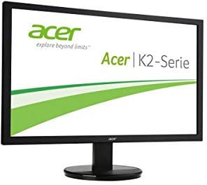 Acer K242HQ 23.6 inch Wide screen Monitor (1 ms, 100M:1, ACM, 300nits, LED, DVI, HDMI, Acer EcoDisplay) - Black