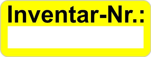 500 Stück gelbe Etiketten Aufkleber Inventarnummer Inventar 48x20 mm beschriftbar wasserfest uV-stabil