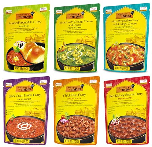 Kitchens of India, Heat and Eat Dinner Variety Pack, 10 Ounce Packages (6 Count)