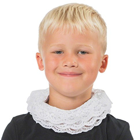 Charlie Crow White Elizabethan Tudor Neck Ruff for kids 3+ years.
