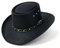 Western Faux Felt Gambler Cowboy Hat -Black S/M
