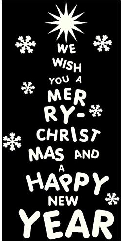 Samunshi® Wandtattoo Buchstaben Christbaum Wandaufkleber 49 x 100cm creme