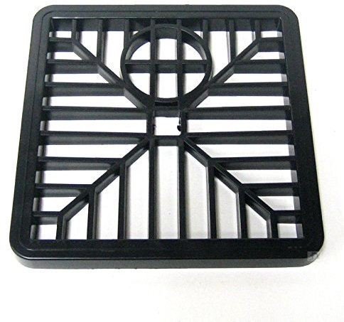 6 Black Drain Cover Square Gulley Grid / Plastic Drainage Grille Gully 15cm