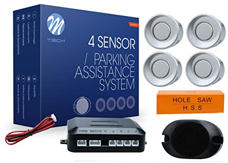 M-Tech CP7S Einparkhilfe 4 Sensoren mit Lautsprecher Silber