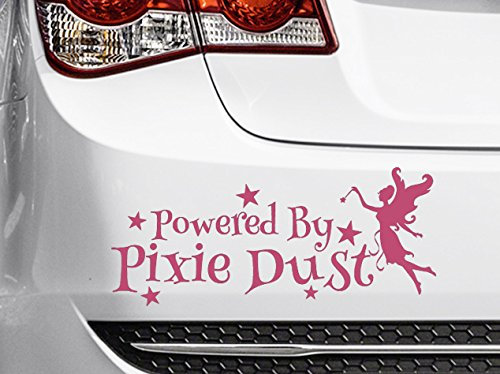 Level 33 Powered By Pixie Dust Pink Car Bumper Sticker, Vinyl Car Sticker, Vinyl Decal