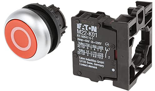 Eaton 216510 Drucktaster, 1 Öffner flach, rot, Frontbefestigung