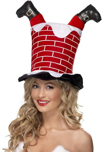 Smiffys Hut Weihnachtsmann im Kamin, Rot Halloween