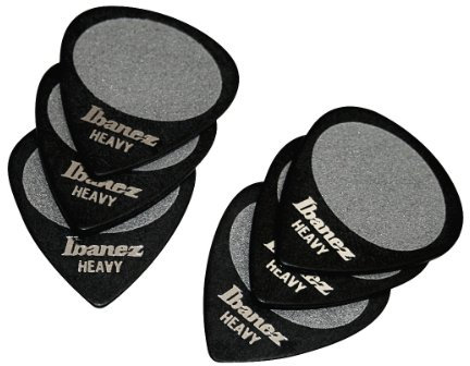 Ibanez BPA16HS-BK Grip Wizard Serie - Plektrum Gitarre Sandgrip Heavy (6 Stueck) schwarz