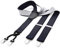 DonDon Hosenträger Herren extra stark gepunktet blau weiß 3,5 cm Hosenträger Herren breit in Y-Form lang - Starke Clips passend für Anzug Jeans Chinos Vintage Rockabilly Suspenders