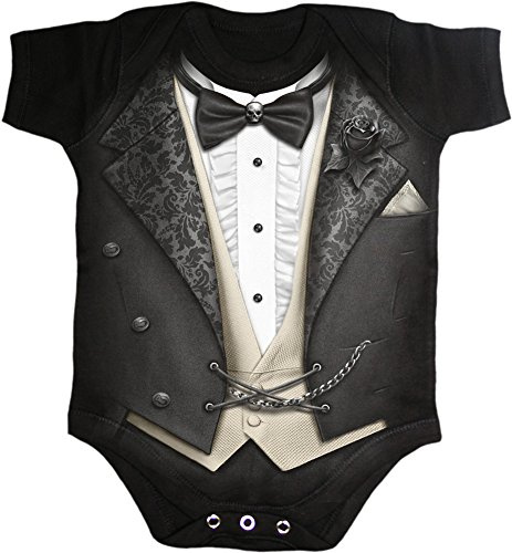 Spiral - Baby-Boys - TUXED - Baby Sleepsuit Black - Small