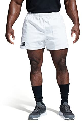 Canterbury Men's Professional Cotton Shorts | Rugby Short | Internal Drawstring & Pockets | Gym/Training Short Gym Shorts, White, 3XL
