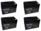 FLA Electronic - Kit de 4 batteries au plomb cyclique 12 V 12 Ah Rechargeable pour vélos électriques 48 V 12 Ah