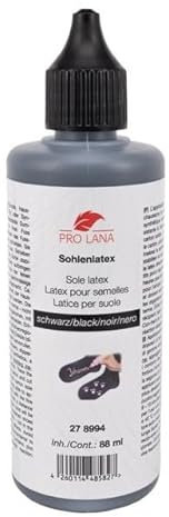 Pro Lana Sohlenlatex Schwarz 88 ml – Rutschfester Latex für Socken, Hausschuhe und Strickprojekte – Antirutsch-Beschichtung