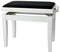 GEWA Piano bench deluxe white gloss (smooth height adjustment via precise scissor mechanism, made quality solid wood, durable and robust, high breaking load), velour