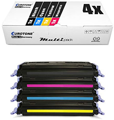 Eurotone Druckerpatronen kompatibel für HP Color Laserjet 1600 2600 N 2605 DN DTN CM-1015 MFP 1017 MFP, Q6000A Q6001A Q6002A Q6003A