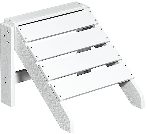 NEG Design Adirondack Fußbank MARCY täuschend echte Holzoptik, wetterfest, UV- und farbbeständig weiß