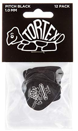 Dunlop Plectren Pitch Black Standard Black Tortex 100 (12 Stück)