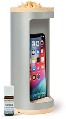 Zirben Familie Original ZirbenNightholder, Holz, Natur/grau/Silber, 29,5 x 10,5 x 10,5 cm