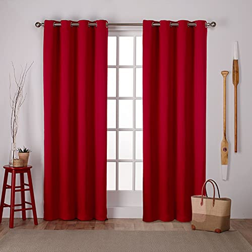 Exclusive Home Curtains Sateen Woven Blackout Grommet Top Panel Pair, Chili, 52x96, 2 Piece