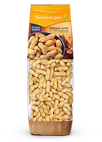 Seeberger Erdnüsse Jumbo Riesen 5er Pack: Große Erdnüsse in Schale - schonend geröstet - intensiver Geschmack mit zartem Butter-Aroma (5 x 1 kg)