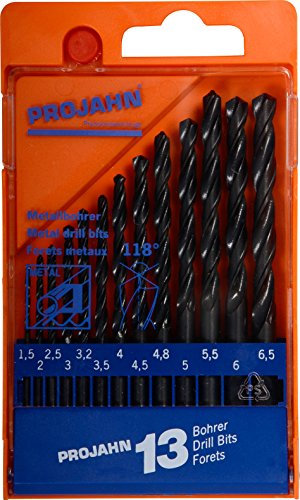 Projahn Spiralbohrer-Kassette HSS (13-teilig, leistungsstarker Standardbohrer, hohe Bruchsicherheit, hohe Rundlaufgenauigkeit) 67000
