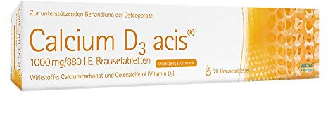 CALCIUM D3 acis 1000 mg/880 I.E. Brausetabletten 20 St