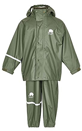Celavi Kinder Jungen Regen Anzug, Jacke und Hose, Alter 6-7 Jahre, Größe: 120, Farbe: Grün (Army), 1145