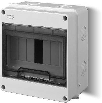 EPN Aufputz Sicherungskasten Feuchtraum IP55 Unterverteilung 1 reihig für 7 Automaten, Weiß