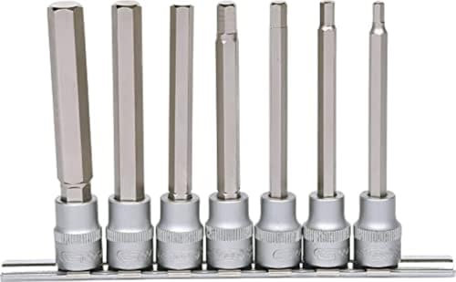 KS Tools 911.1560 Rail de douilles longues tournevis 6 pans 7 pièces
