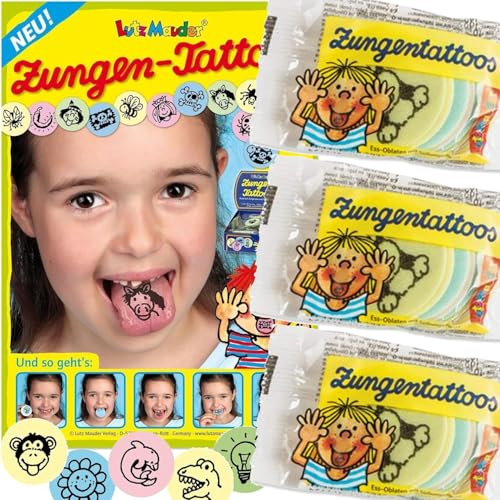 10 tolle Zungentattoos für Mädchen und Jungen | Tattoo Zunge Kinder Geschenk Sticker Kindergeburtstag Geburtstag Mitgebsel