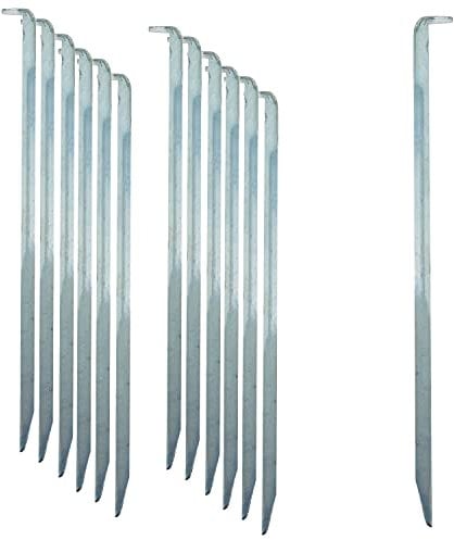 ToCi 12 x Zelt-Heringe aus Stahl – 22 cm Lange Zelthaken mit V-Profil - Verzinkte Erdnägel für Zelte, Pavillons, Vorzelte & Sonnensegel - Robuste Sandheringe für Camping & Outdoor