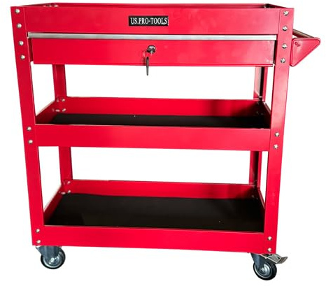 us pro tools tool cart tool trolley workstation tool box cabinet red with ball bearing drawer