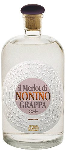 Distillerie Nonino, Grappa Monovitigno Merlot 41°, con sentore di petali di rosa e noccioli di ciliegia - bottiglia in vetro da 2000 ml
