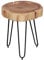 FineBuy Design Beistelltisch 30 x 30 x 41 cm Akazie Massivholz, Moderner Wohnzimmer Anstelltisch mit Metallbeinen, Dreibein Dekotisch braun mit Baumstammscheibe, Couchtisch klein
