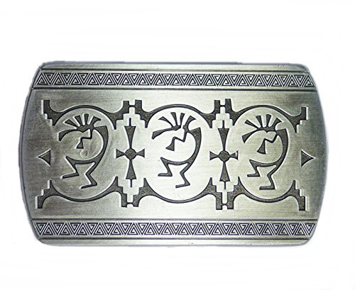 AW-Collection Buckle Gürtelschnalle Gürtelschließe Westernbuckle Kokopelli indianischer Fruchtbarkeitsgott