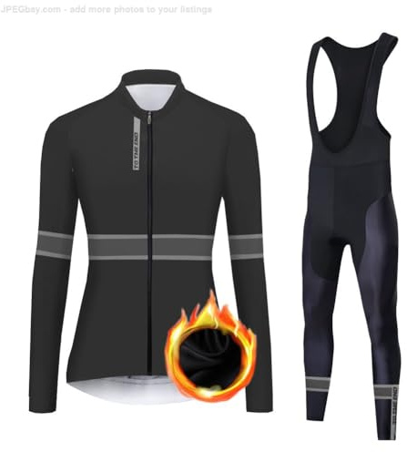 UGLY FROG W02DEH Damen Winter Fleece UV-Schutz Radbekleidung Set Radhose Trikot Lange Ärmel Sportbekleidung