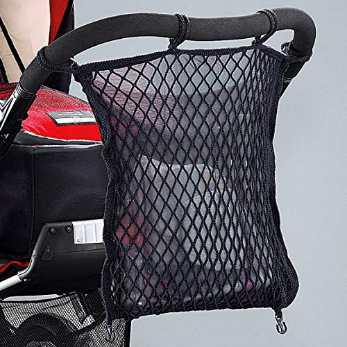 Sunnybaby 19255 Kinderwagen-Einkaufsnetz mit Sichtschutz und Anker und Feuchttasche - Farbe: SCHWARZ