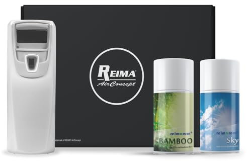Duftspender Starter Set Home | incl. Raumsprays Bamboo und Sky | Raumdüfte von REIMA | mit Geruchsabsorber | Farbe: Business