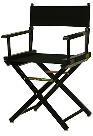 Casual Home Natur Rahmen Leinwand Regisseur Stuhl, Holz, Black Frame with Black Canvas, 45,7 cm