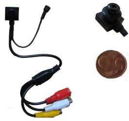 GrecoShop Microcamera/Micro camera/Telecamera CCD a colori con microfono