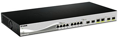 D-Link Ethernet Switch, 10 12 Port Gigabit Managed Web Smart Switch w/ 2 RJ45 SFP+ Combo Ports Network Internet (DXS-1210-12SC), Black/Gray