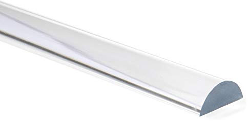 Acrylhalbrundstab als Schwallschutz, Schwallschutzleiste Dusche transparent, Dichtleiste (Acryl 8 mm hoch, 100 cm)