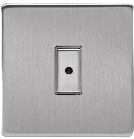 Varilight Single V-Pro Multi-Point LED Dimmer 1 x 0-100W - Screwless Brushed Steel With Brushed Steel Button, JDSE101S