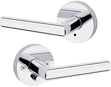 Kwikset Milan Türklinke 91550-004 Mailand Modern Modern Modern Slim Round Design für Zuhause Schlafzimmer Badezimmer Privatsphäre in Chrom poliert