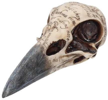 Nemesis Now Edgar's Rabe Skull Figur 25 cm Elfenbein