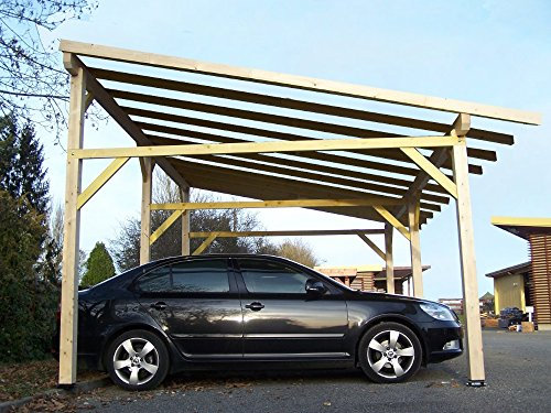 Carport 22.85m² bois naturel av4563stl