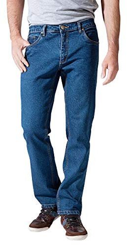 ROUNDER Madox Herren Denim Jeans Hose | Arbeitshose | Workerjeans | 100% Baumwolle | Blue Stone