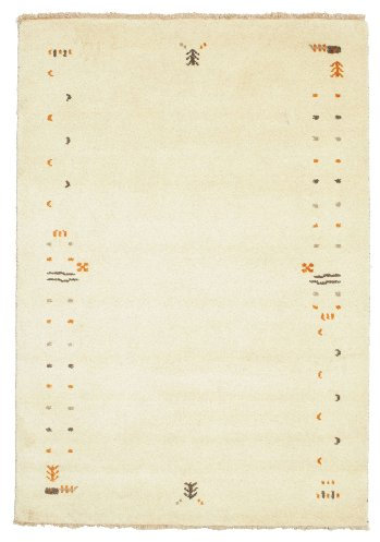 RugVista, Gabbeh Loom Frame, Teppich, Mittelflor, 120 x 180 cm, Rechteckiger, Gabbeh, Wolle, Flur, Schlafzimmer, Küche, Wohnzimmer, Naturweiss, Beige